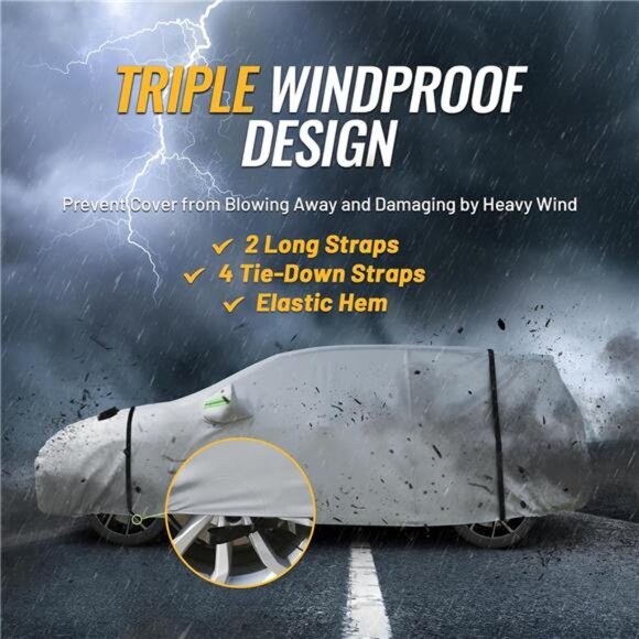 Car Cover Waterproof - All Weather for Automobiles 6 Layers Heavy - Picture 5 of 7